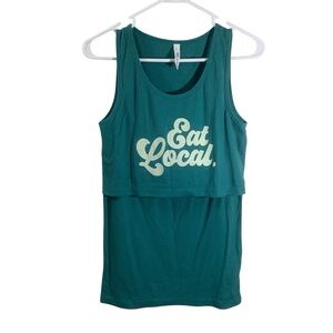 Latched Mama Teal 'Eat Local' Tank Top
